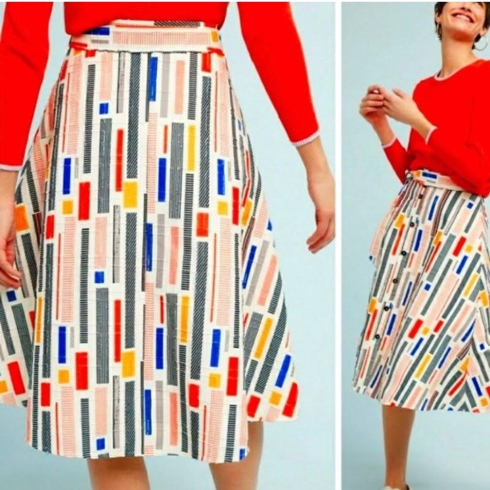 Anthropologie Hutch A-Line Colorful Textured